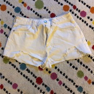 White High Rise Shorts